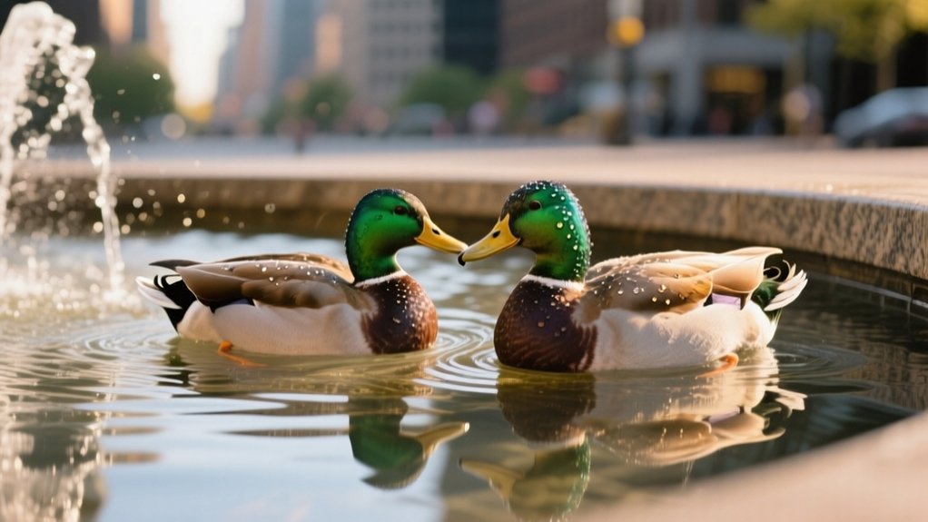 ducks require water for swimming
