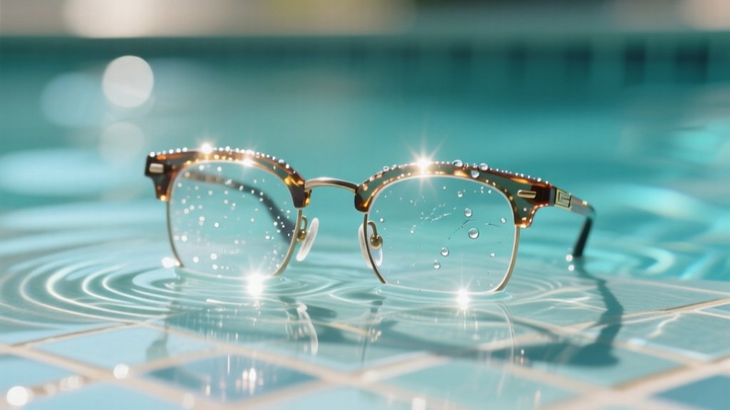 swimming while wearing glasses