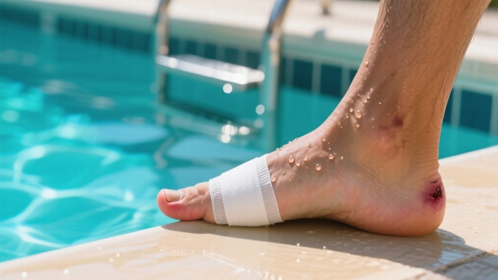 swimming with broken toe