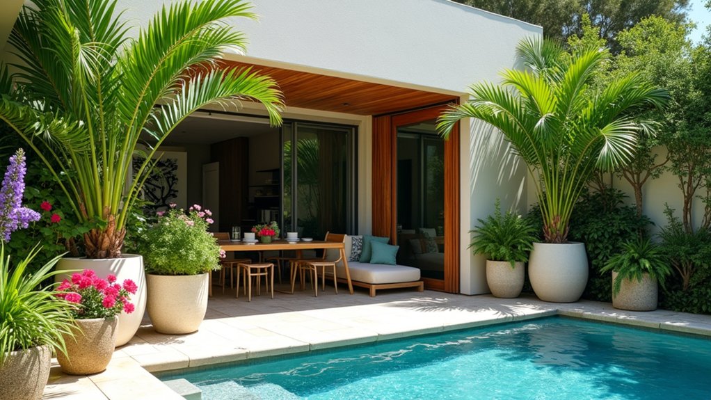 choosing pool friendly potted plants