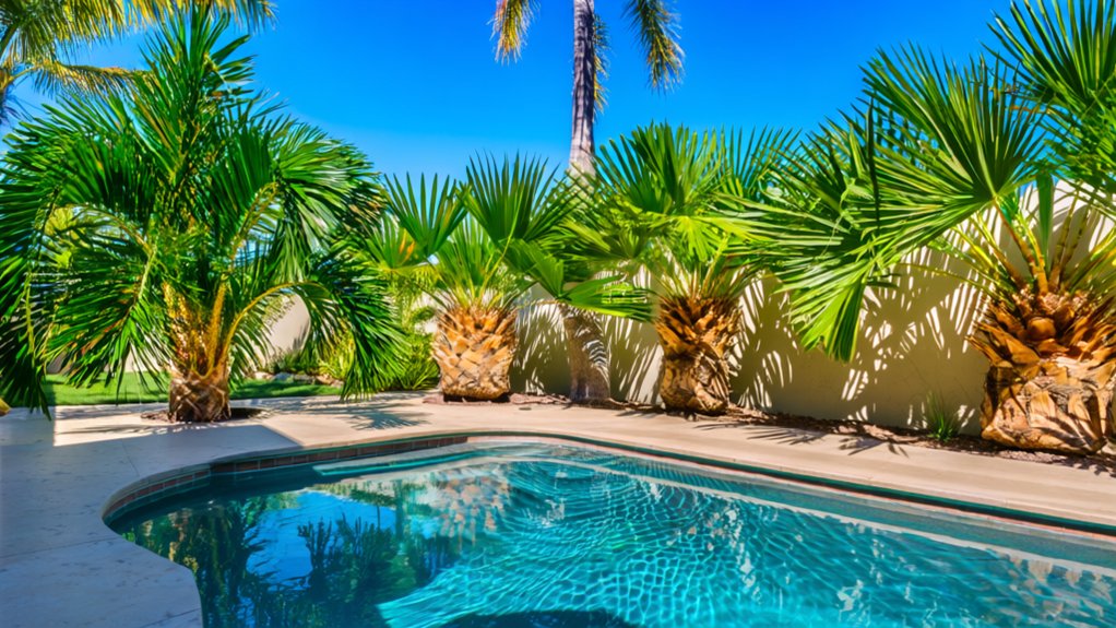 top poolside palm trees