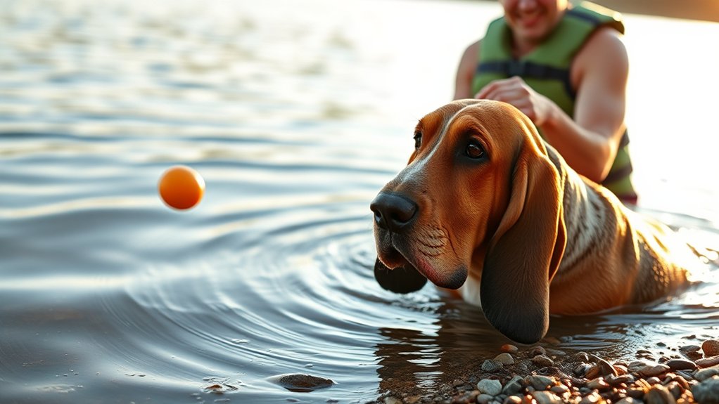 basset hound water introduction