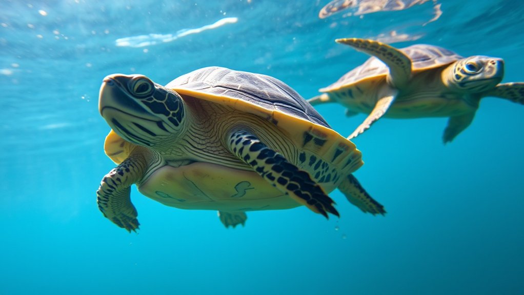 box turtles swim inefficiently