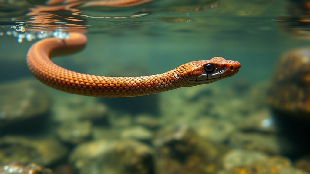 copperheads swim and dive