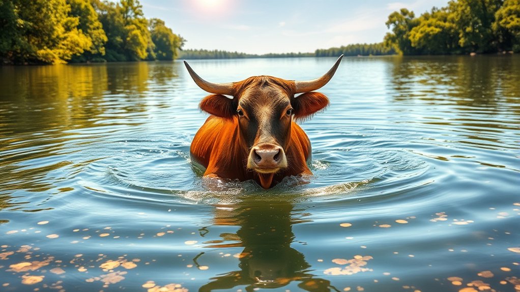 cows can swim surprisingly well