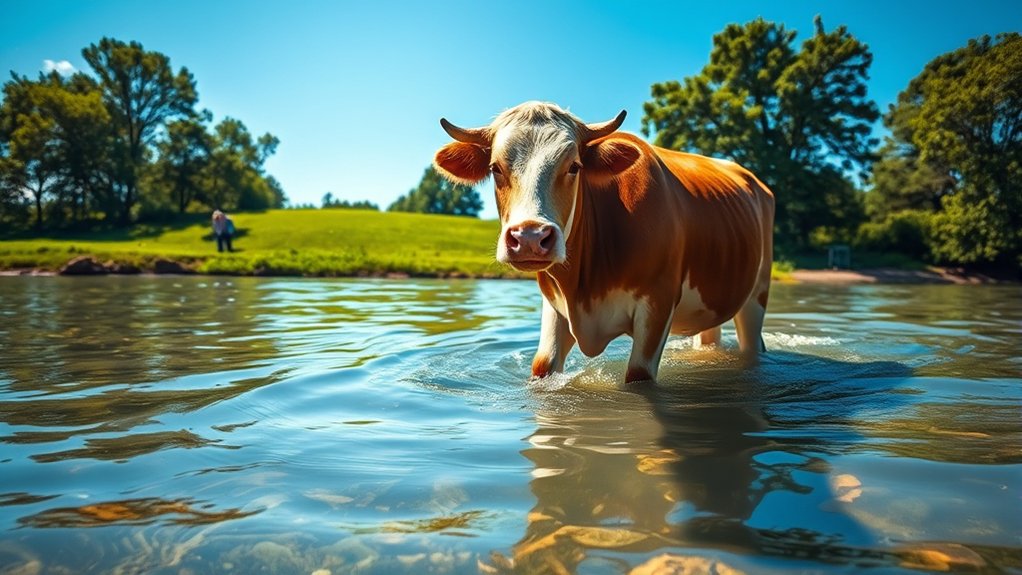 cows possess natural swimming ability