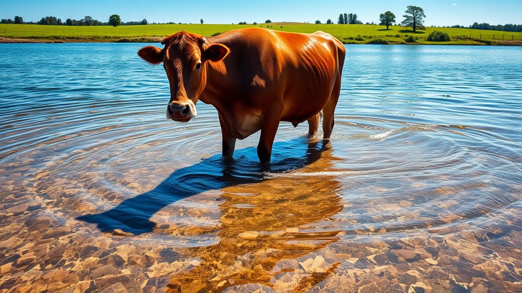 cows swim for survival