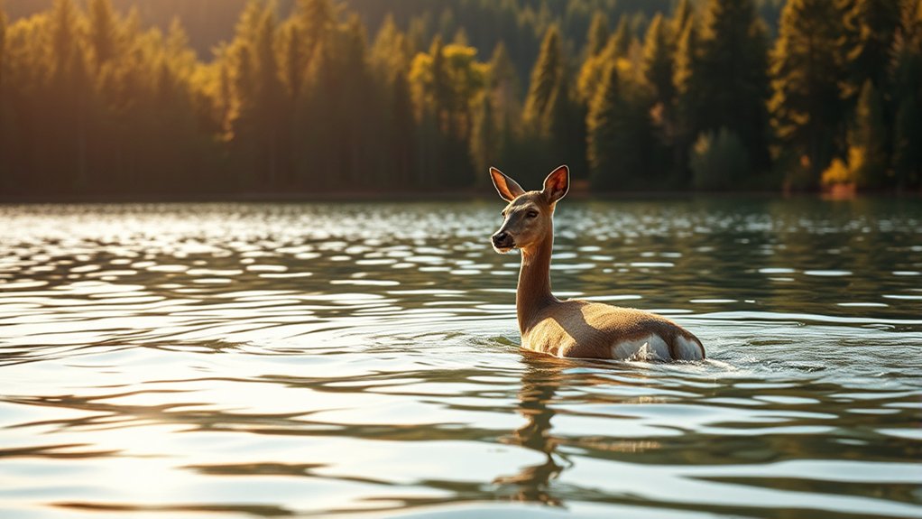 deer possess natural swimming ability