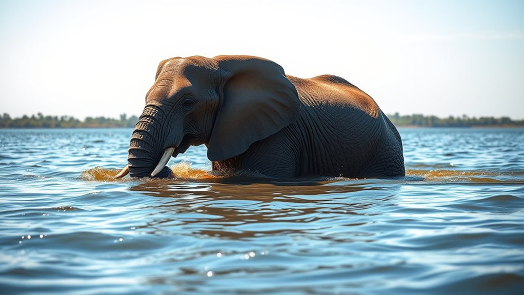 elephants swim remarkable distances