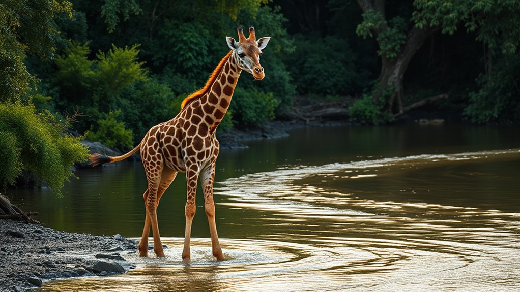 giraffes avoid deep water