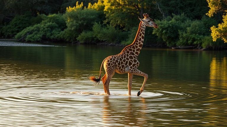 giraffes can swim surprisingly