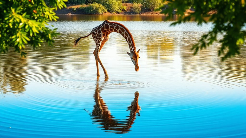 giraffes struggle with swimming