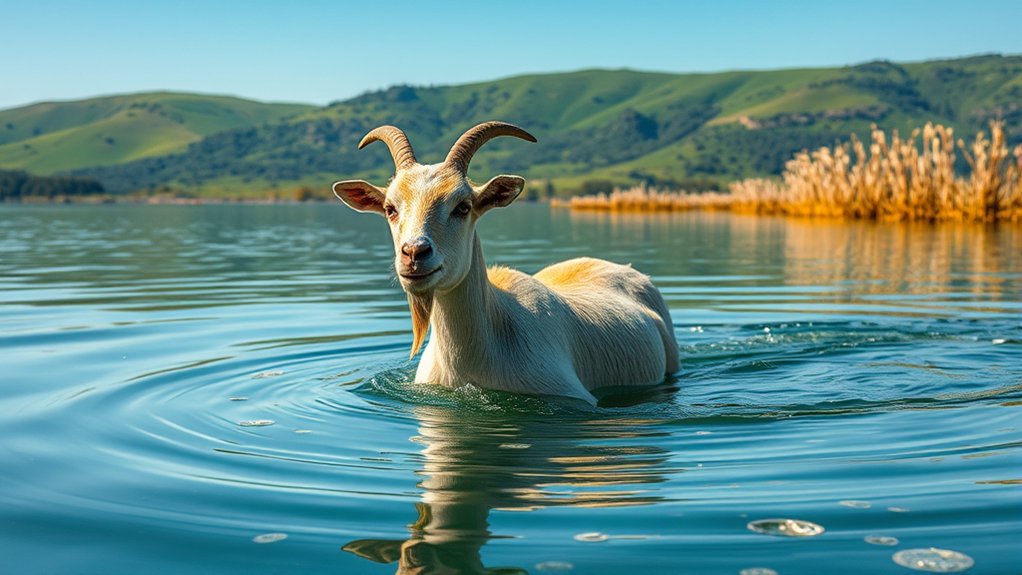 goats are capable swimmers