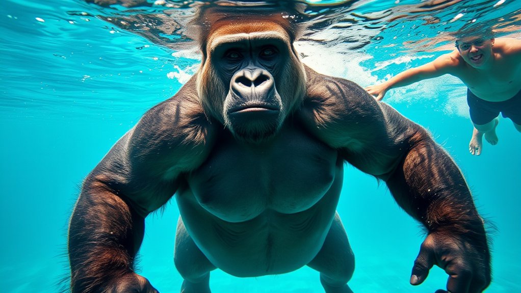 gorillas avoid deep water