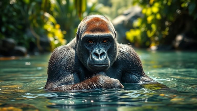 gorillas can swim surprisingly