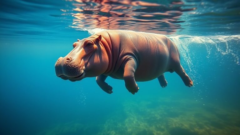 hippo swimming speed facts