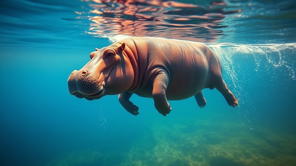 hippo swimming speed facts