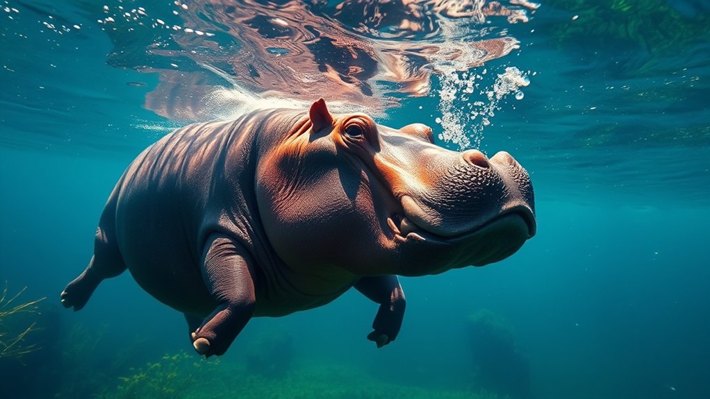 hippos are not swimmers
