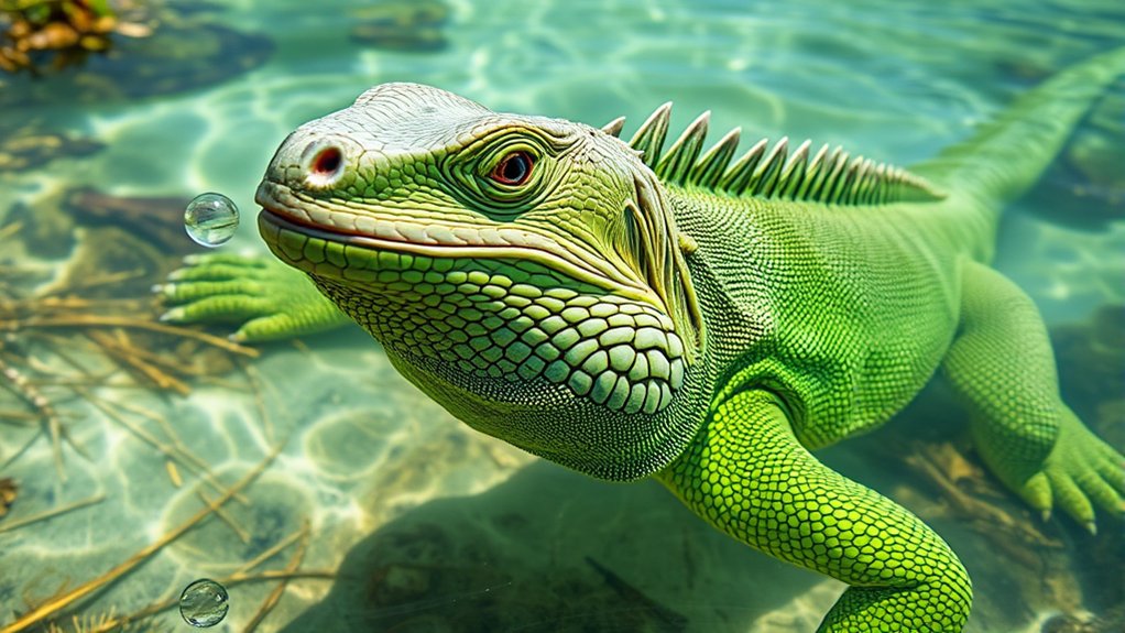 iguanas can t breathe underwater