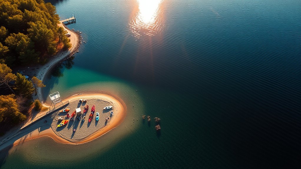 inviting swimming areas await