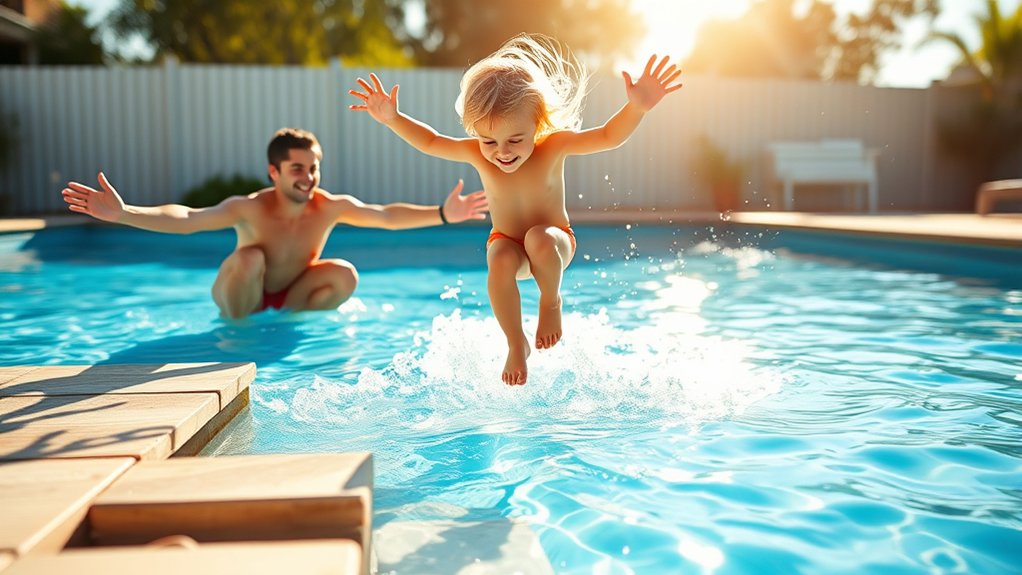 jumping swimming confidence safety