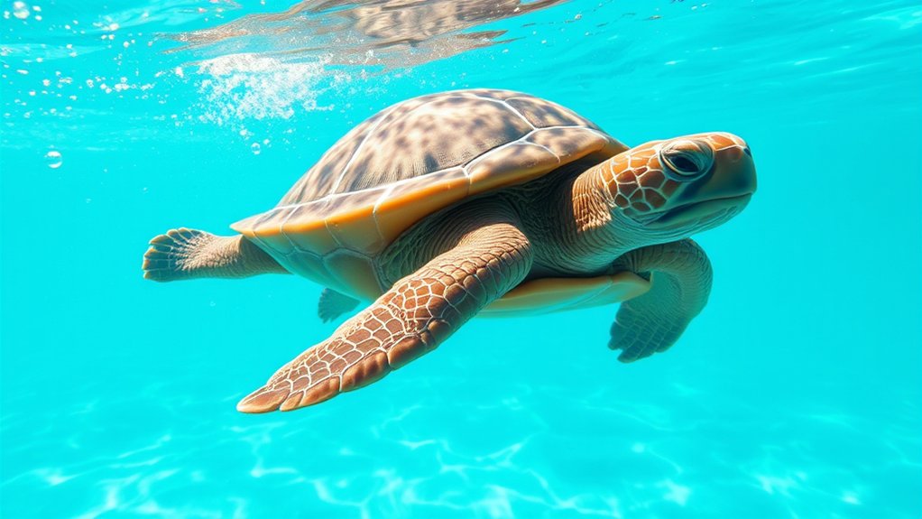 leopard tortoise excels swimming