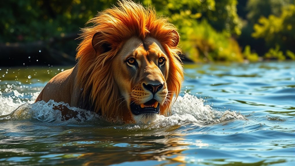 lions are capable swimmers