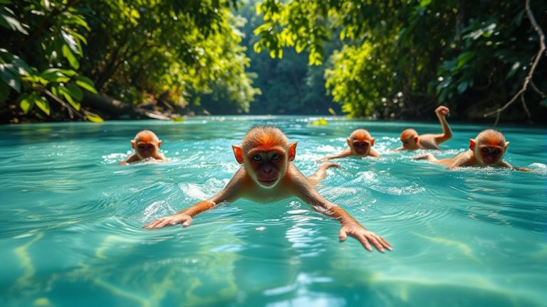 monkeys can swim surprisingly