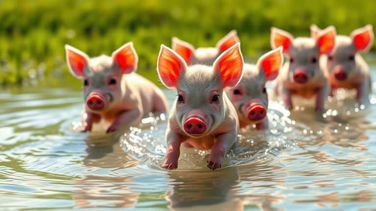 piglets can indeed swim