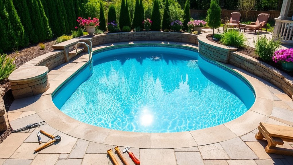 pool size materials installation