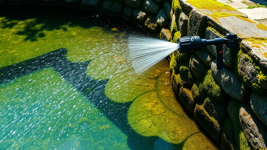 pressure wash pond safely