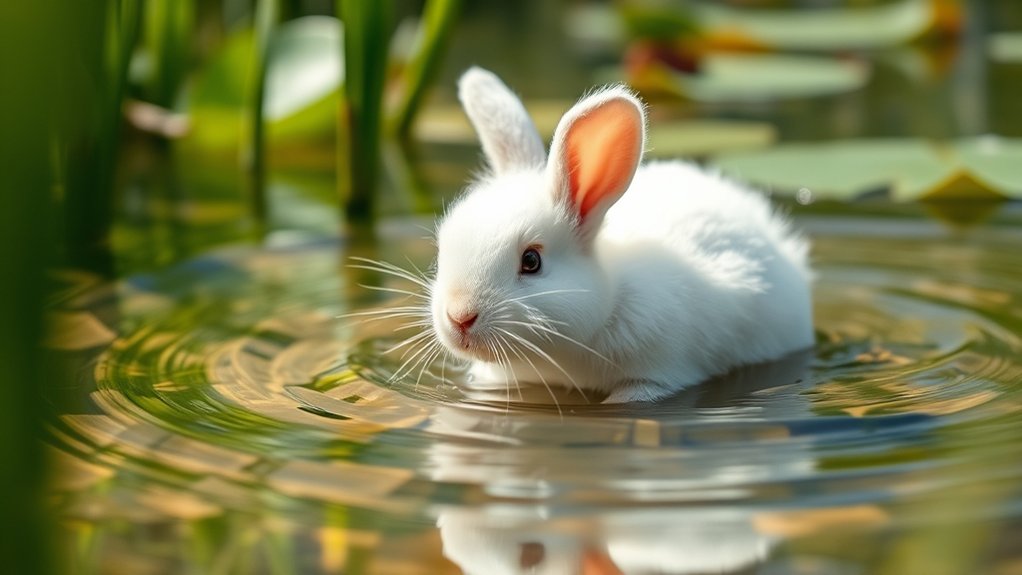 rabbits can swim safely
