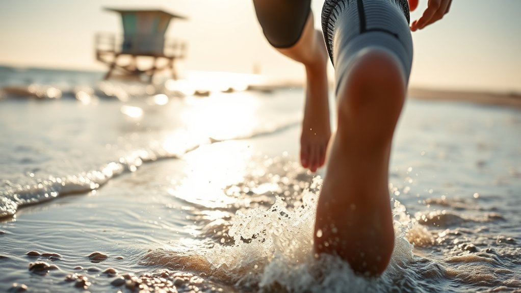 running shorts swim with caution