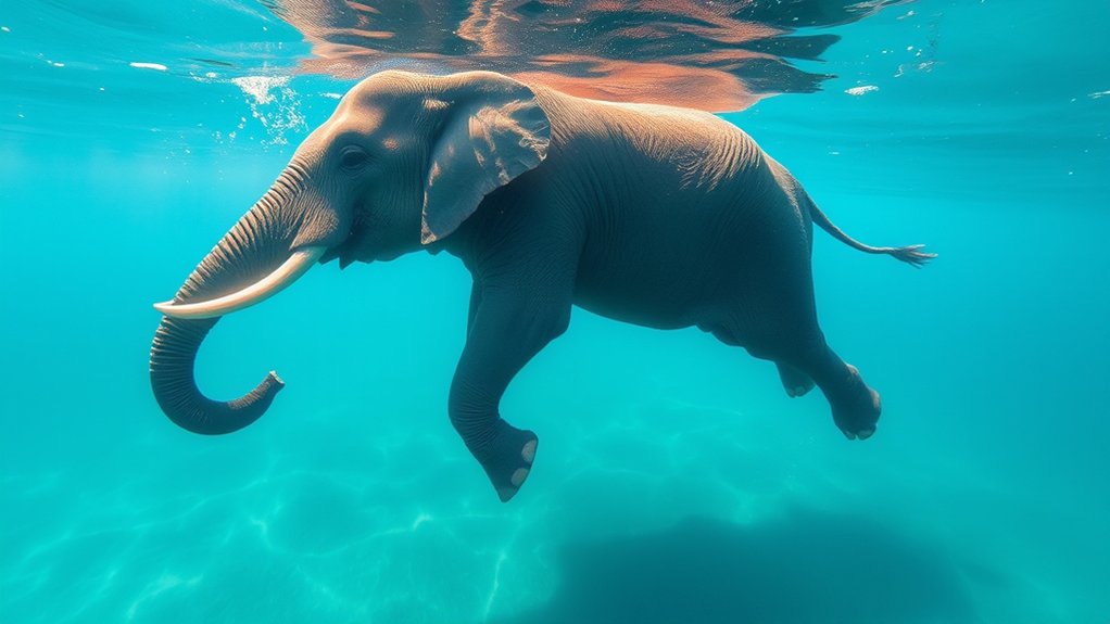 semi aquatic elephant ancestors diet