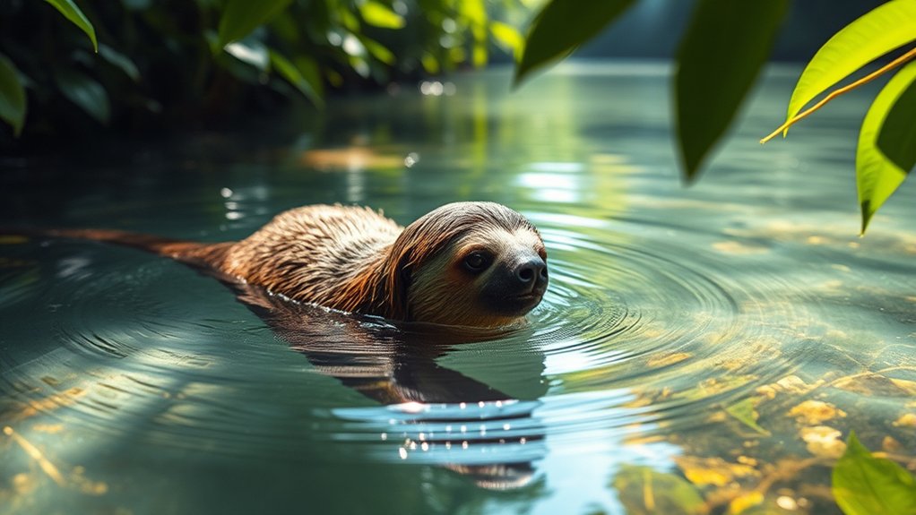 sloths possess surprising swimming skills