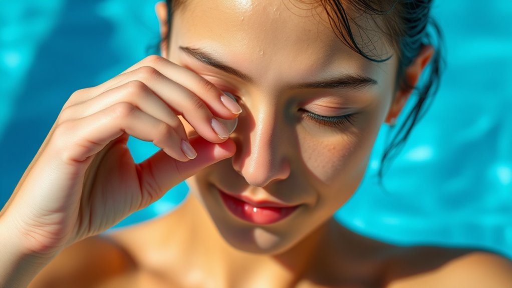 swim with contacts cautiously