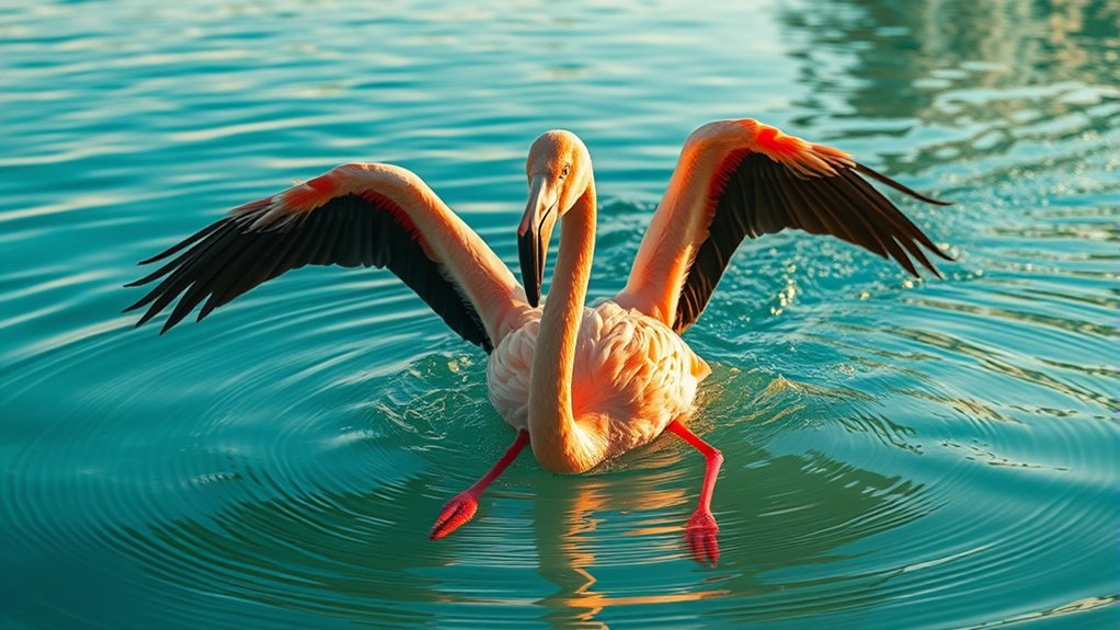 swimming enhances flamingo survival