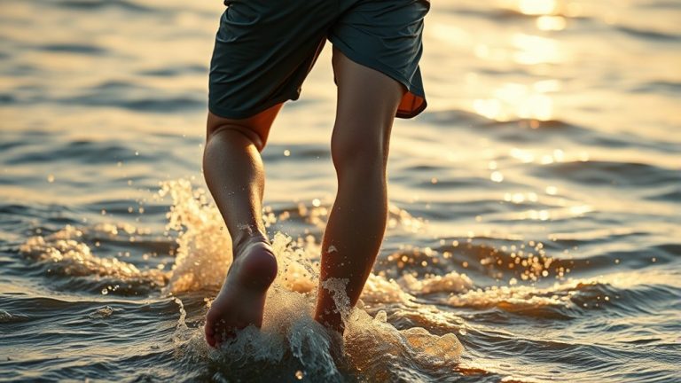 swimming in running shorts