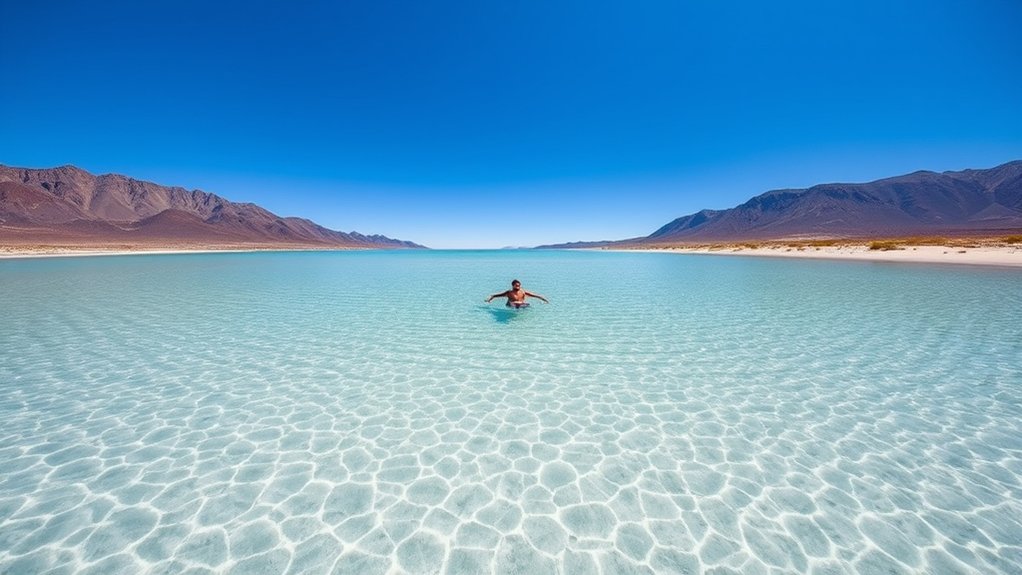 swimming in salt lake