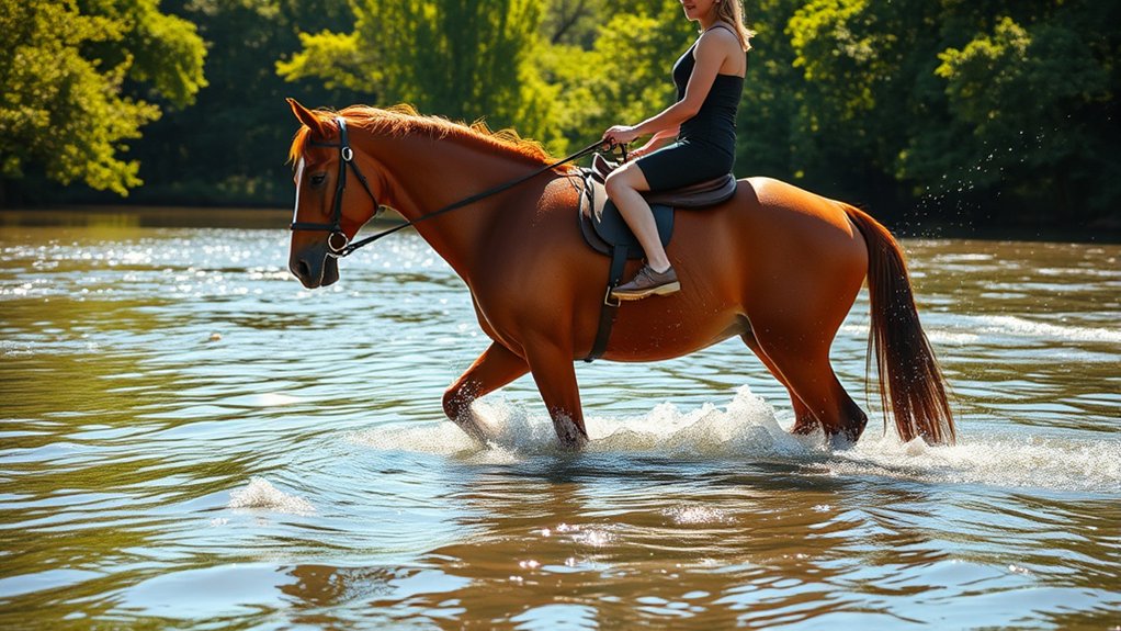 swimming with horses safely