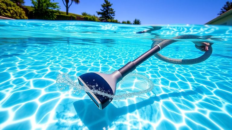 vacuuming a swimming pool