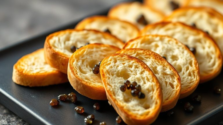 caviar toast bread selection