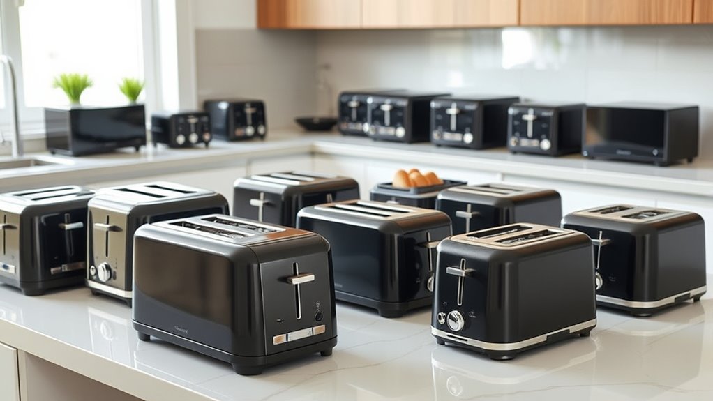 top black four slice toasters