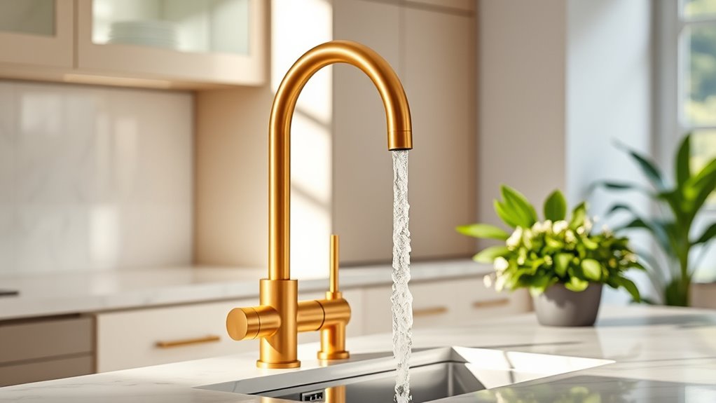 top brushed gold faucets