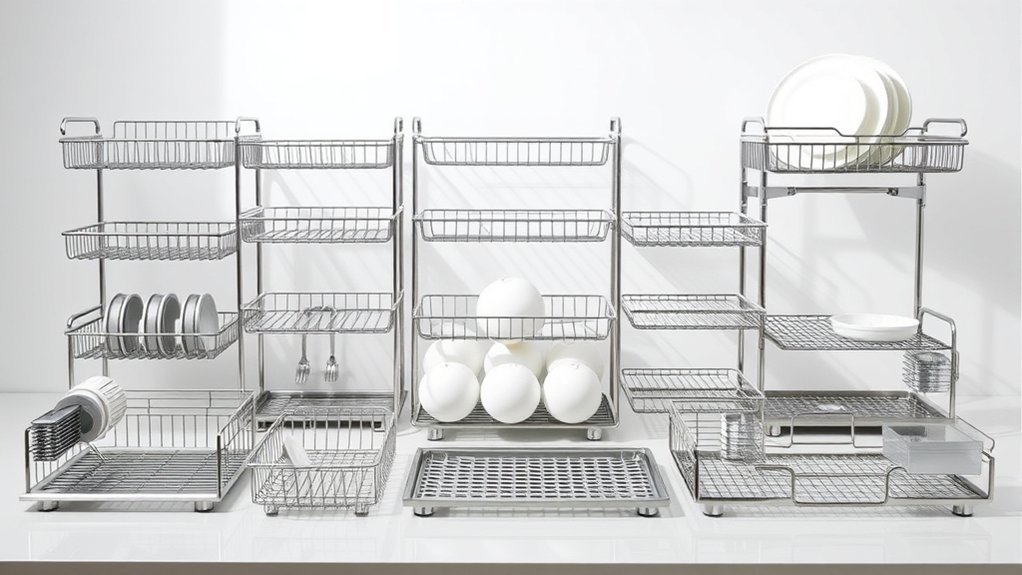 top stainless steel dish racks