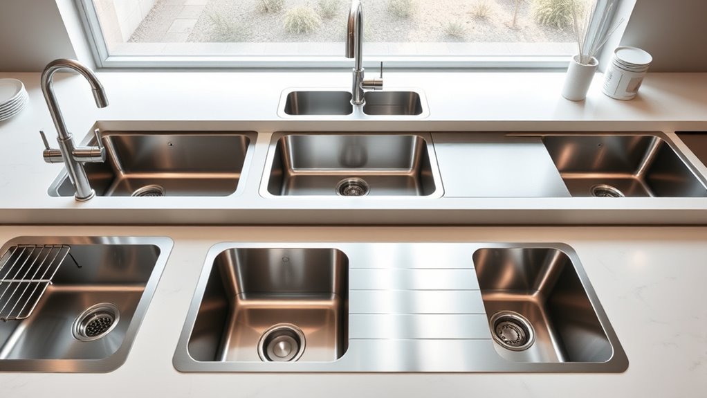 top stainless steel sinks