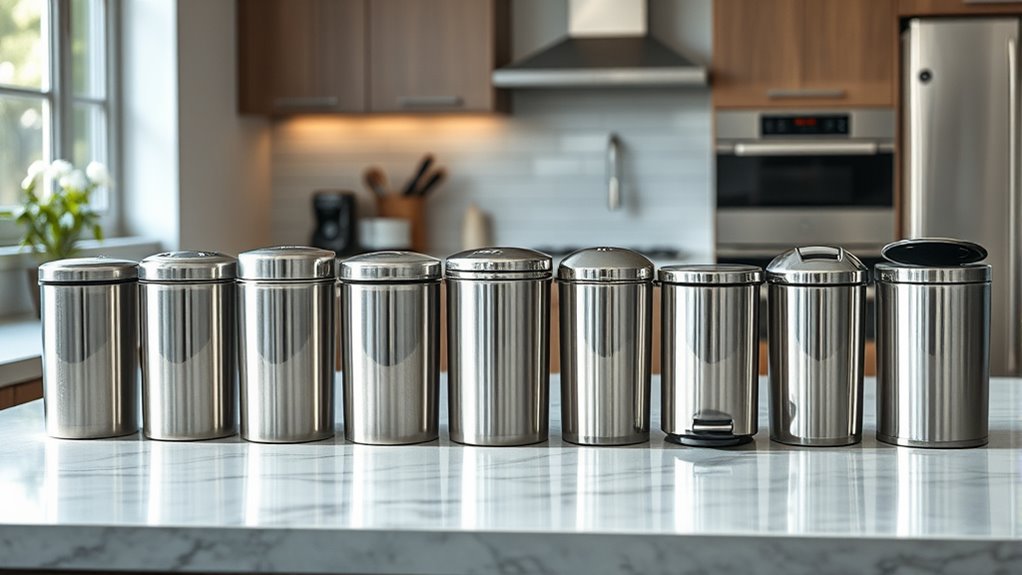 top stainless steel trash cans