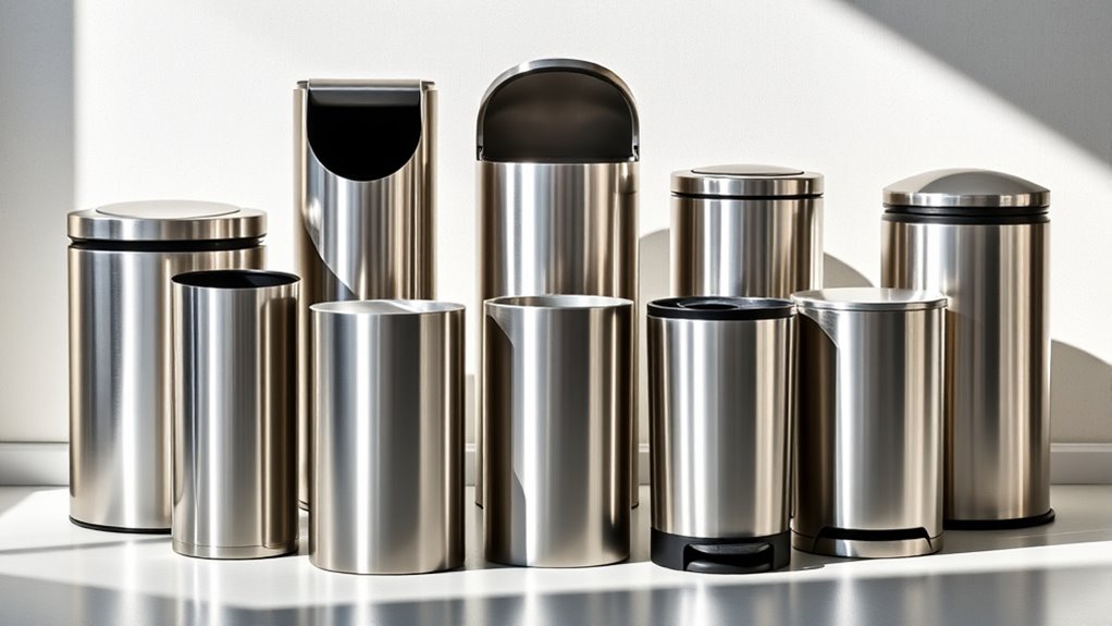 top stainless steel trash cans