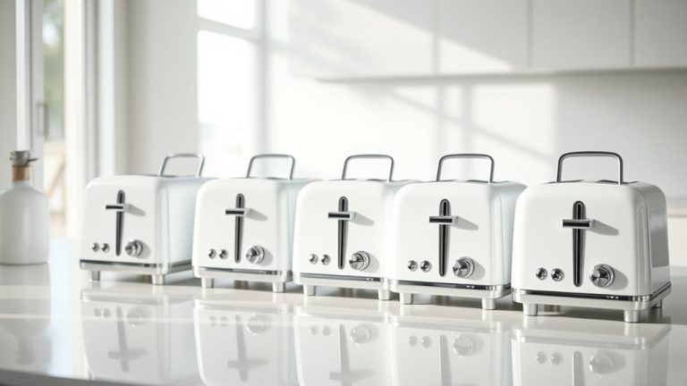 top white two slice toasters