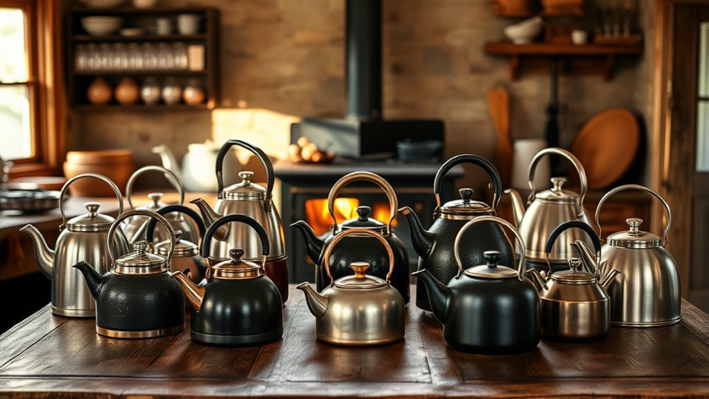 top wood stove tea kettles